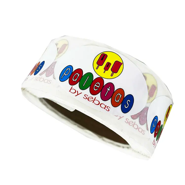 pegatina de forma ovalada