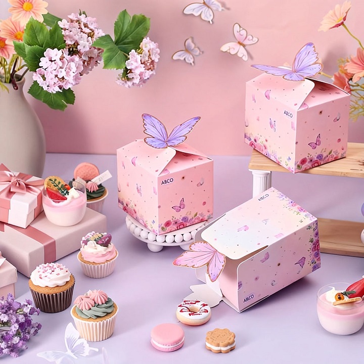 caja de cumplea&ntilde;os de mariposa