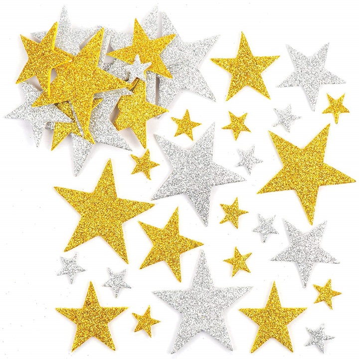 pegatinas de estrellas de espuma blanca