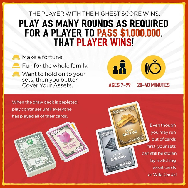 Juego de cartas Cubre tus activos