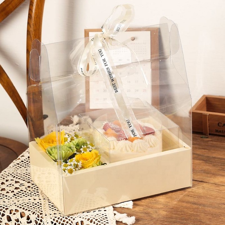caja de regalo con tapa transparente